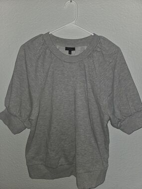 Who What Wear Gray Short-Sleeve Sweatshirt Top - Women-Medium